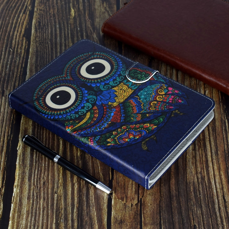 For 10 inch Universal Colored Drawing Pattern Horizontal Flip PU Leather Case with Holder & Card Slots(Owl) - 10 - 11 inch by PMC TechLife | Online Shopping South Africa | PMC TechLife | Buy Now Pay Later Mobicred