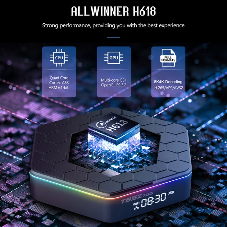 T95Z Plus 8K WiFi6 Android 12.0 Smart TV Box with Remote Control, 4GB+64GB, Allwinner H618 Quad-Core(EU Plug) - Others by PMC TechLife | Online Shopping South Africa | PMC TechLife | Buy Now Pay Later Mobicred