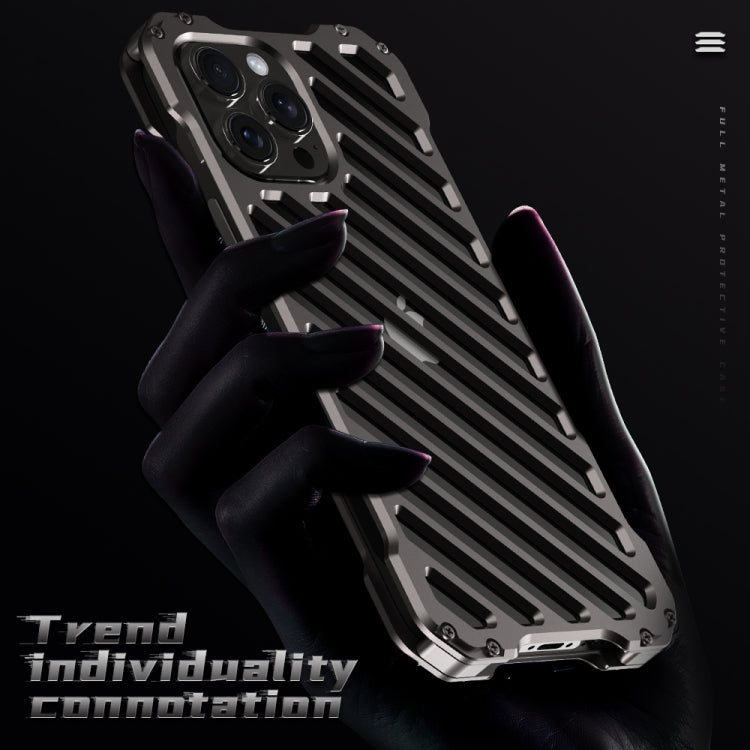 For iPhone 15 Pro Max R-JUST Breathable Armor Phone Case(Space Grey) - iPhone 15 Pro Max Cases by R-JUST | Online Shopping South Africa | PMC Jewellery