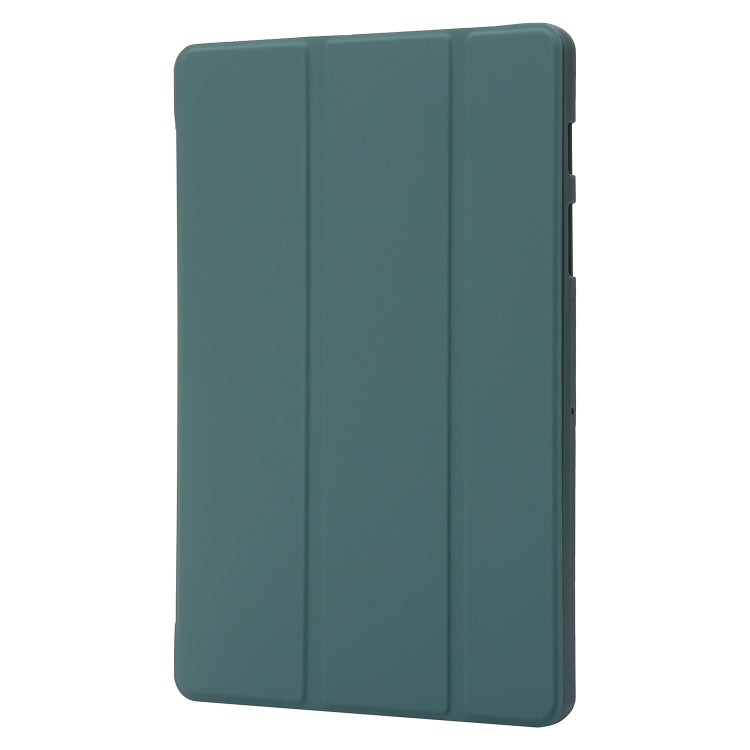 For Samsung Galaxy Tab S9+ / S10+ 3-Fold Holder Silicone Leather Tablet Case(Dark Green) - Galaxy Tab S9+ Cases by PMC Jewellery | Online Shopping South Africa | PMC Jewellery | Buy Now Pay Later Mobicred