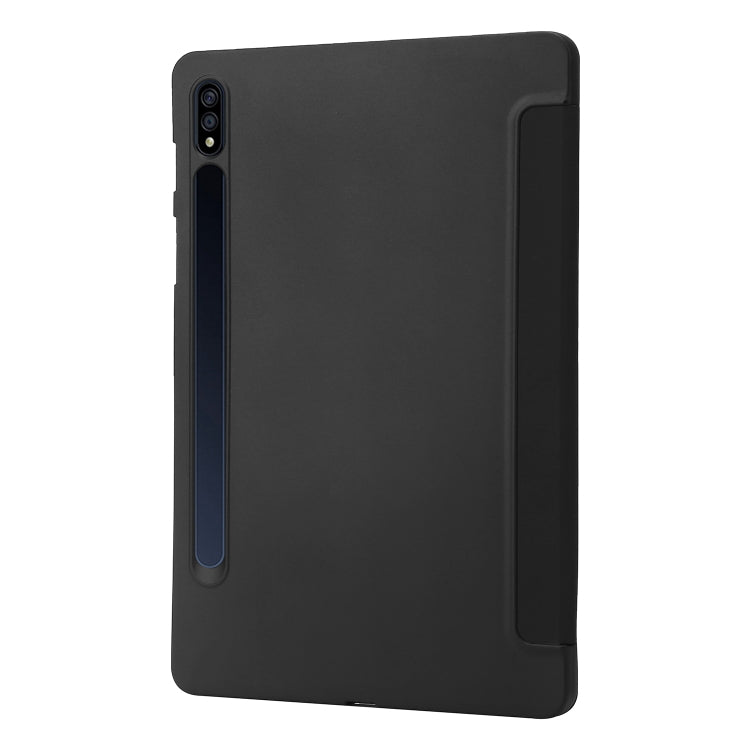 For Samsung Galaxy Tab S9+ / S10+ 3-Fold Holder Silicone Leather Tablet Case(Black) - Galaxy Tab S9+ Cases by PMC Jewellery | Online Shopping South Africa | PMC Jewellery | Buy Now Pay Later Mobicred