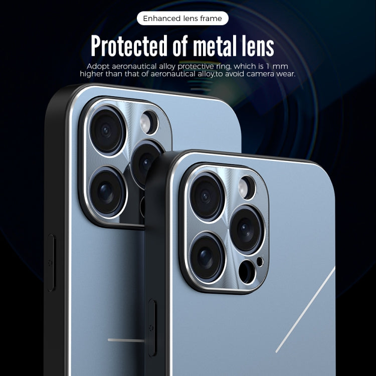 For iPhone 15 Plus R-JUST RJ52 3-Line Style Metal TPU Shockproof Phone Case(Silver) - free shipping - PMC TechLife - Order now!