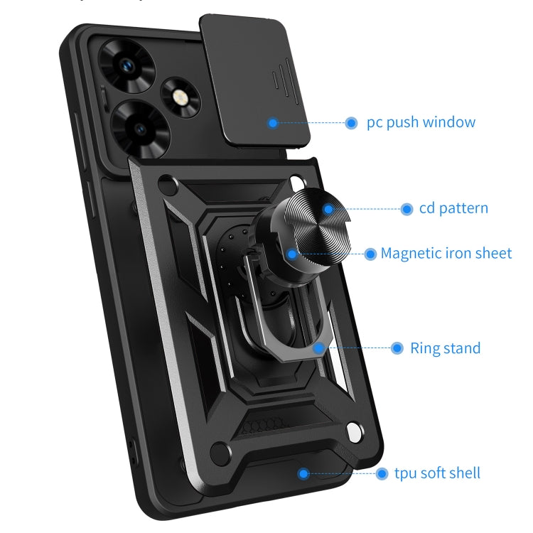 For Infinix Hot 30 Sliding Camera Cover Design TPU+PC Phone Case(Gold) - Infinix Cases by PMC TechLife | Online Shopping South Africa | PMC TechLife | Buy Now Pay Later Mobicred