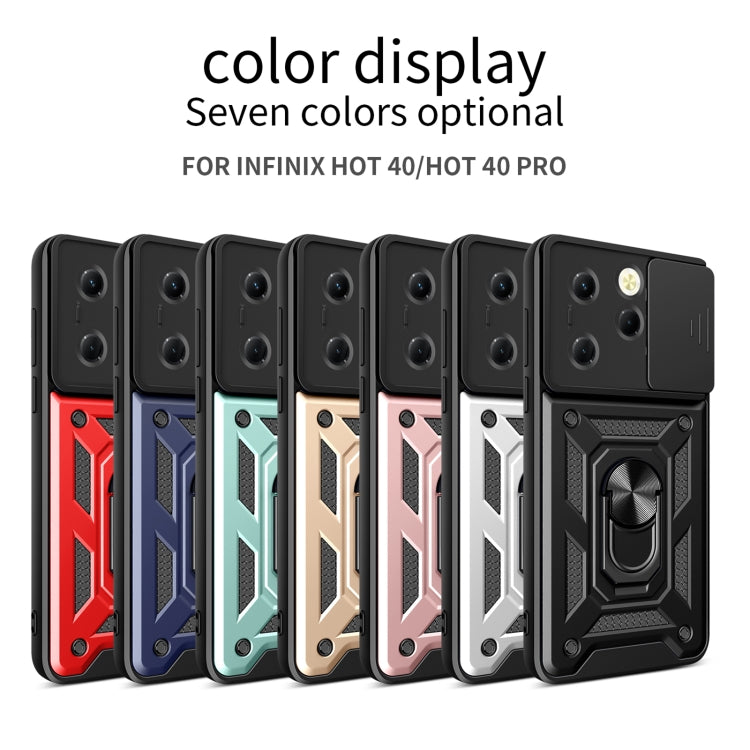 For Infinix Hot 40 / 40 Pro 4G Sliding Camera Cover Design TPU+PC Phone Case(Red) - Infinix Cases by PMC TechLife | Online Shopping South Africa | PMC TechLife | Buy Now Pay Later Mobicred
