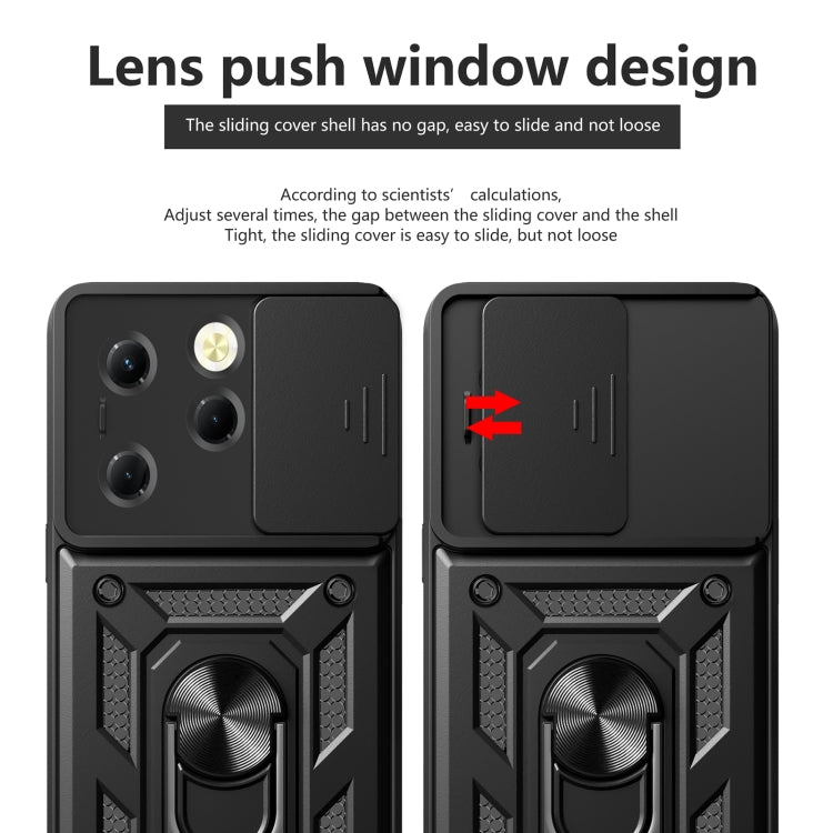 For Infinix Hot 40 / 40 Pro 4G Sliding Camera Cover Design TPU+PC Phone Case(Blue) - Infinix Cases by PMC TechLife | Online Shopping South Africa | PMC TechLife | Buy Now Pay Later Mobicred