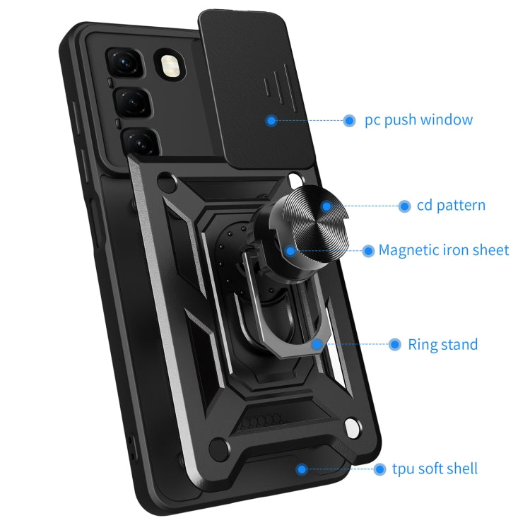 For Infinix Hot 50 4G Sliding Camera Cover Design TPU+PC Phone Case(Silver) - free shipping - PMC TechLife - Order now!