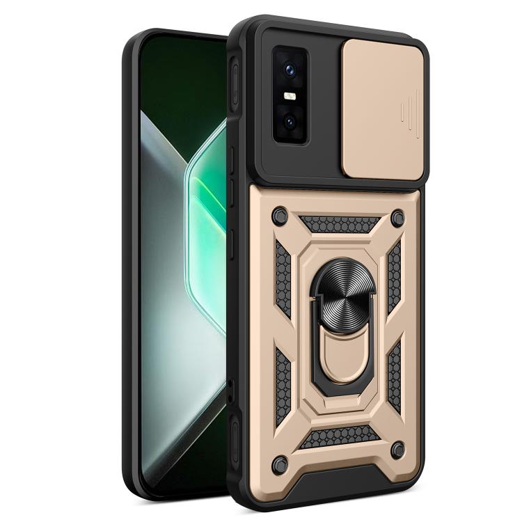 For Infinix GT 30 Pro Sliding Camera Cover Design TPU+PC Phone Case(Gold) - free shipping - PMC TechLife - Order now!