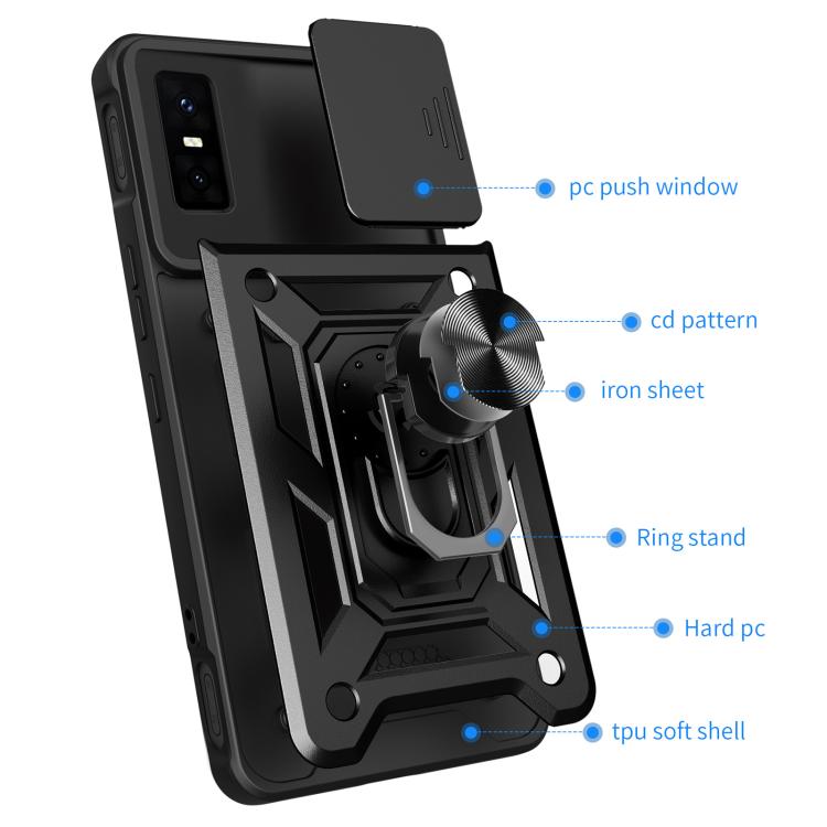 For Infinix GT 30 Pro Sliding Camera Cover Design TPU+PC Phone Case(Gold) - free shipping - PMC TechLife - Order now!