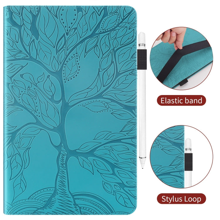 For Honor Pad 9 Tree Life Series Embossed Leather Tablet Case(Lake Blue) - Honor by PMC TechLife | Online Shopping South Africa | PMC TechLife | Buy Now Pay Later Mobicred
