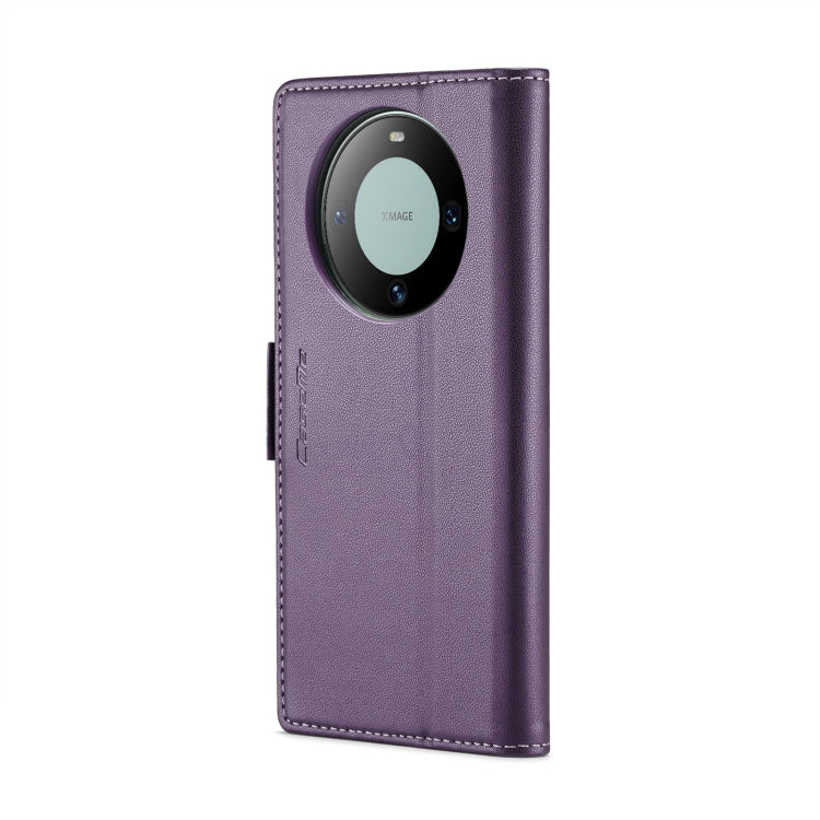 For Huawei Mate 60 CaseMe 023 Butterfly Buckle Litchi Texture RFID Anti-theft Leather Phone Case(Pearly Purple) - Huawei Cases by CaseMe | Online Shopping South Africa | PMC Jewellery | Buy Now Pay Later Mobicred