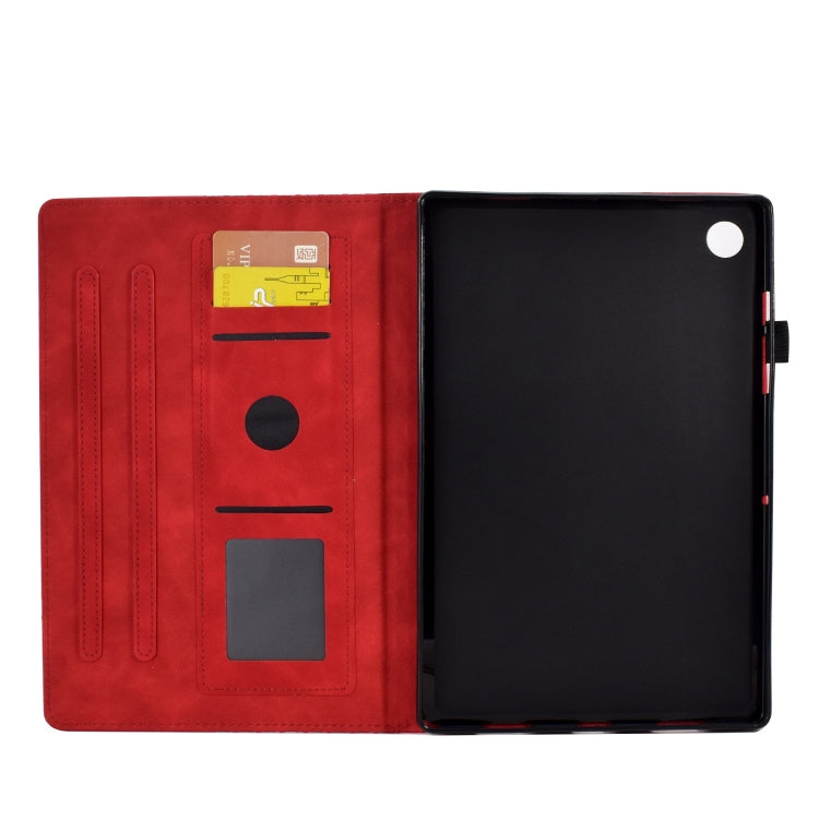 For Samsung Galaxy Tab A9+ Rhombus Embossed Leather Tablet Case(Red) - Galaxy Tab A9+ by PMC TechLife | Online Shopping South Africa | PMC TechLife