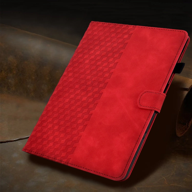 For Samsung Galaxy Tab A9+ Rhombus Embossed Leather Tablet Case(Red) - Galaxy Tab A9+ by PMC TechLife | Online Shopping South Africa | PMC TechLife
