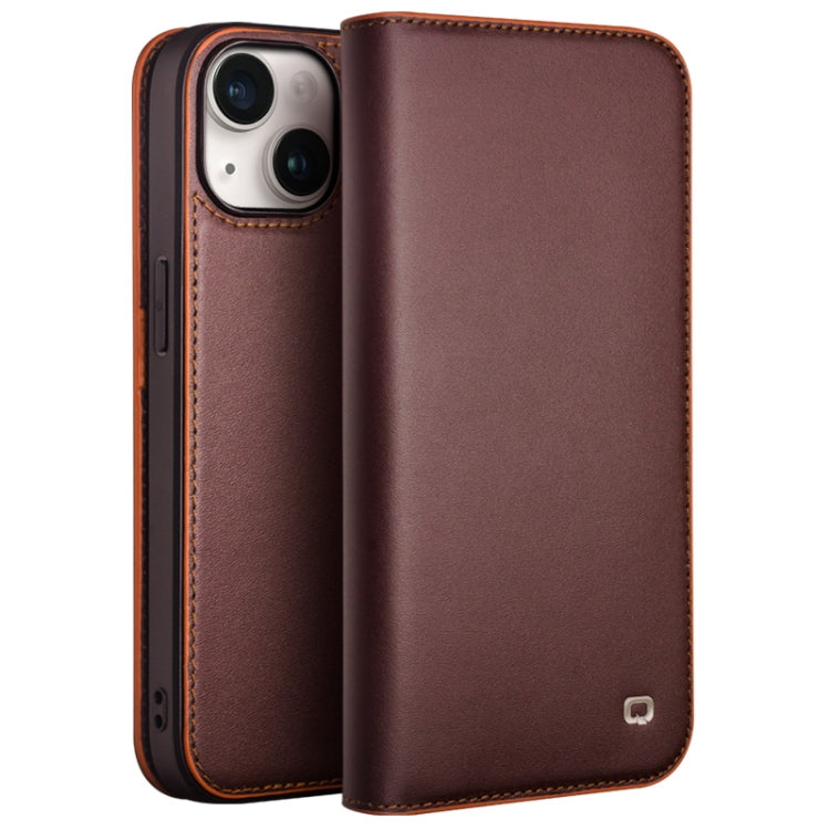 For iPhone 15 QIALINO Classic Gen2 Genuine Leather Phone Case(Brown) - iPhone 15 Cases by QIALINO | Online Shopping South Africa | PMC Jewellery