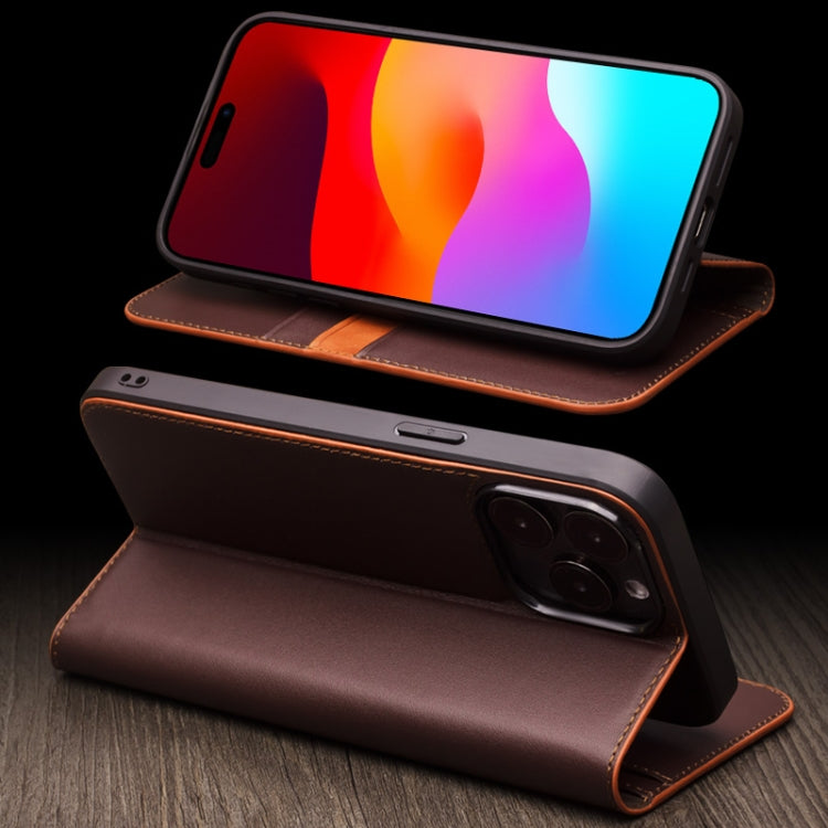 For iPhone 15 QIALINO Classic Gen2 Genuine Leather Phone Case(Brown) - free shipping - PMC TechLife - Order now!