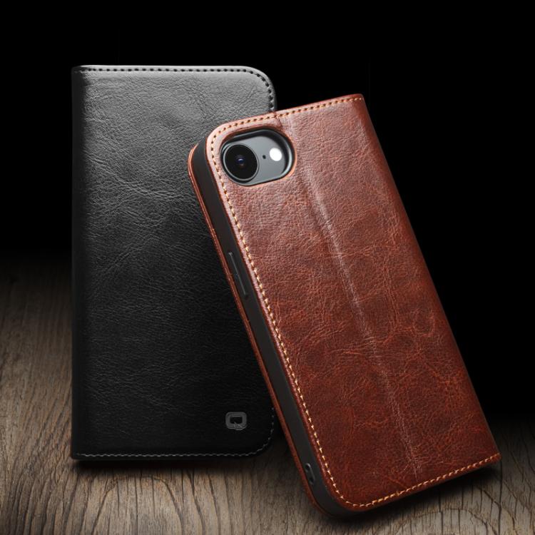 For iPhone 16e QIALINO Classic Genuine Leather Phone Case(Black) - free shipping - PMc TechLife - Order now!