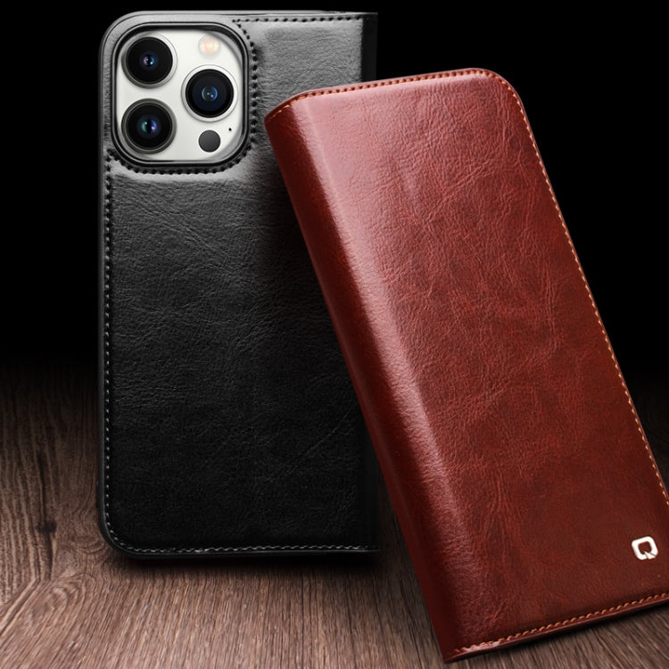 For iPhone 16 Plus QIALINO Classic Genuine Leather Phone Case(Black) - free shipping - PMC Jewellery - Order now!