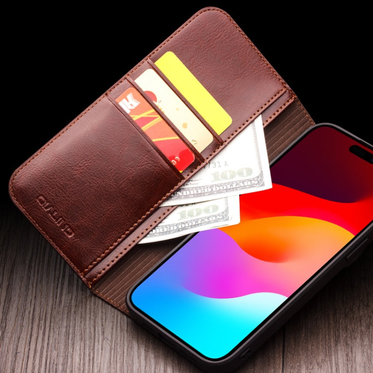 For iPhone 16 Plus QIALINO Classic Genuine Leather Phone Case(Black) - free shipping - PMC Jewellery - Order now!