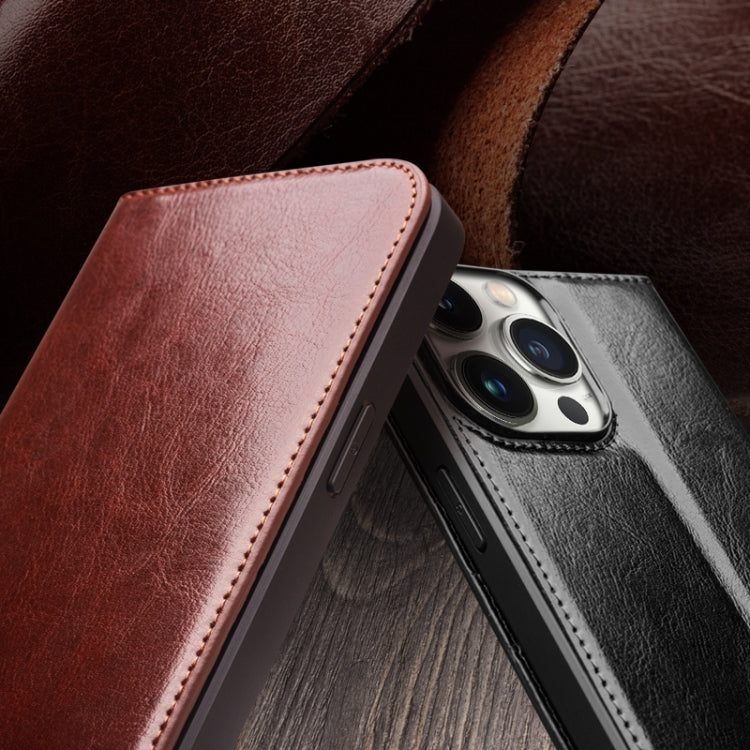 For iPhone 16 Plus QIALINO Classic Genuine Leather Phone Case(Black) - free shipping - PMC Jewellery - Order now!