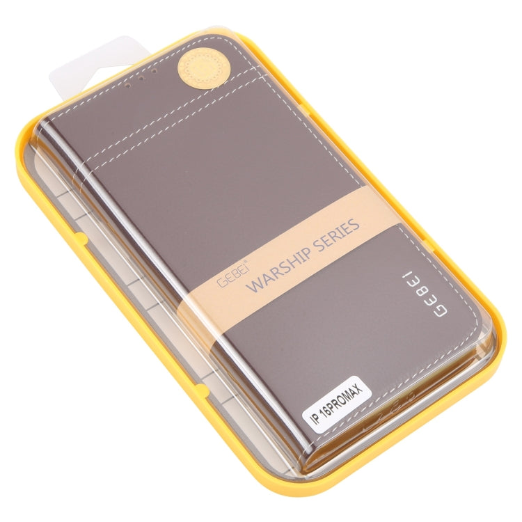 For iPhone 16 Pro Max GEBEI Top-grain Horizontal Flip Leather Phone Case(Brown) - iPhone 16 Pro Max Cases by GEBEI | Online Shopping South Africa | PMC Jewellery | Buy Now Pay Later Mobicred