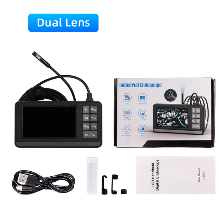 P005 8mm Dual Lenses Industrial Pipeline Endoscope with 4.3 inch HD Screen, Spec:10m Tube -  by PMC Jewellery | Online Shopping South Africa | PMC Jewellery | Buy Now Pay Later Mobicred