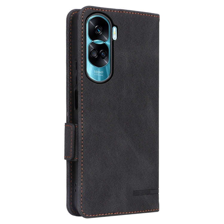 For Honor X50i / 90 Lite Magnetic Clasp Flip Leather Phone Case(Black) - Honor Cases by PMC TechLife | Online Shopping South Africa | PMC TechLife | Buy Now Pay Later Mobicred