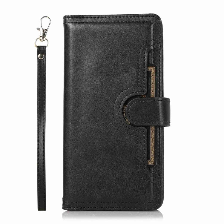 For iPhone 16 Pro Wristband Card Slot Leather Phone Case(Black) - iPhone 16 Pro Cases by PMC Jewellery | Online Shopping South Africa | PMC Jewellery | Buy Now Pay Later Mobicred