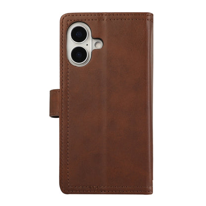 For iPhone 16 Wristband Card Slot Leather Phone Case(Coffee) - iPhone 16 Cases by PMC Jewellery | Online Shopping South Africa | PMC Jewellery | Buy Now Pay Later Mobicred