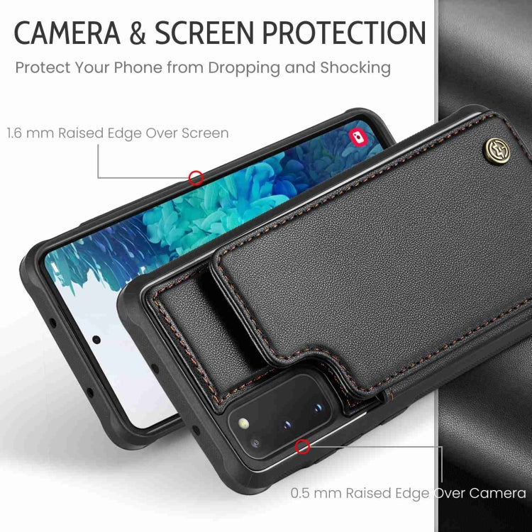 For Samsung Galaxy S20 FE CaseMe C22 Card Slots Holder RFID Anti-theft Phone Case(Black) - Galaxy S20 FE Cases by CaseMe | Online Shopping South Africa | PMC Jewellery | Buy Now Pay Later Mobicred