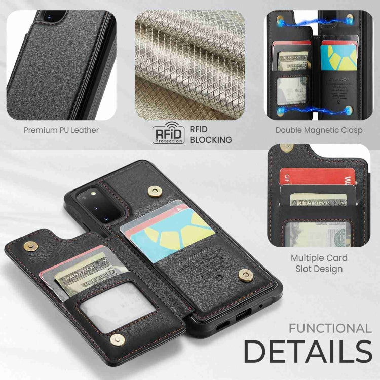 For Samsung Galaxy S20 FE CaseMe C22 Card Slots Holder RFID Anti-theft Phone Case(Black) - Galaxy S20 FE Cases by CaseMe | Online Shopping South Africa | PMC Jewellery | Buy Now Pay Later Mobicred