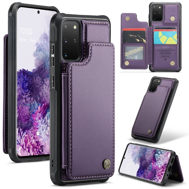 For Samsung Galaxy S20+ CaseMe C22 Card Slots Holder RFID Anti-theft Phone Case(Purple) - Galaxy Phone Cases by CaseMe | Online Shopping South Africa | PMC Jewellery | Buy Now Pay Later Mobicred