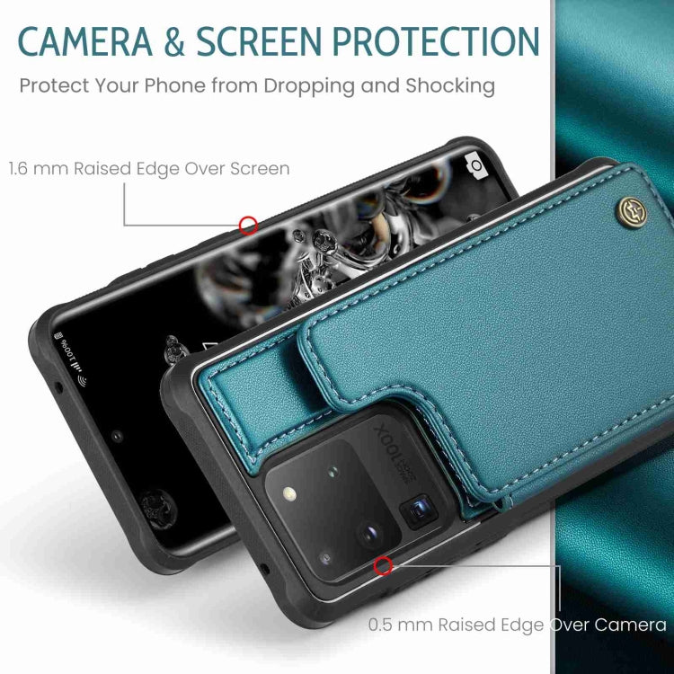 For Samsung Galaxy S20 Ultra CaseMe C22 Card Slots Holder RFID Anti-theft Phone Case(Blue Green) - Galaxy Phone Cases by CaseMe | Online Shopping South Africa | PMC Jewellery | Buy Now Pay Later Mobicred