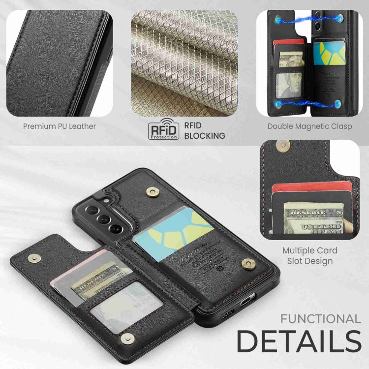 For Samsung Galaxy S21 FE 5G CaseMe C22 Card Slots Holder RFID Anti-theft Phone Case(Black) - Galaxy Phone Cases by CaseMe | Online Shopping South Africa | PMC Jewellery | Buy Now Pay Later Mobicred