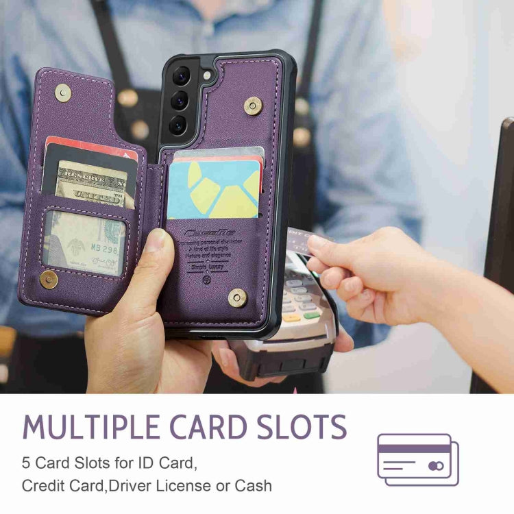 For Samsung Galaxy S22+ 5G CaseMe C22 Card Slots Holder RFID Anti-theft Phone Case(Purple) - Galaxy S22+ 5G Cases by CaseMe | Online Shopping South Africa | PMC Jewellery | Buy Now Pay Later Mobicred