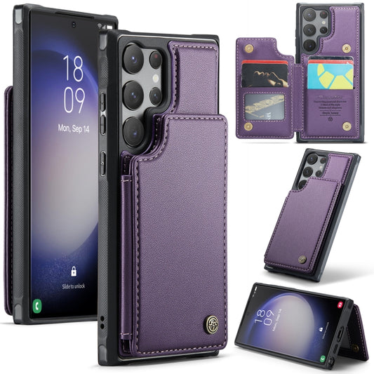 For Samsung Galaxy S23 Ultra 5G CaseMe C22 Card Slots Holder RFID Anti-theft Phone Case(Purple) - Galaxy S23 Ultra 5G Cases by CaseMe | Online Shopping South Africa | PMC Jewellery | Buy Now Pay Later Mobicred