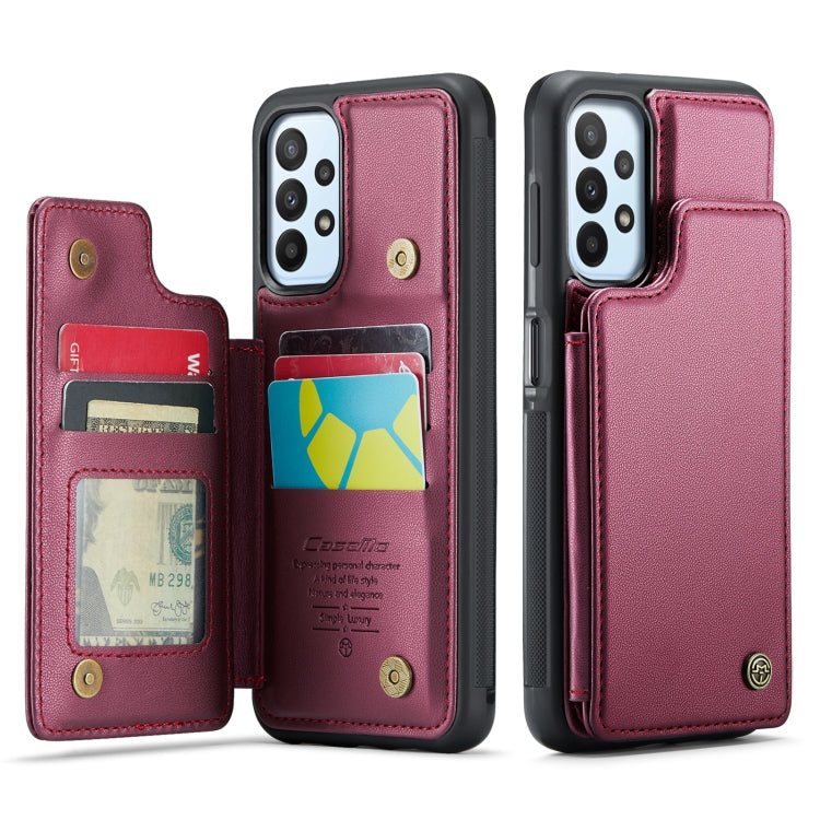 For Samsung Galaxy A23 CaseMe C22 Card Slots Holder RFID Anti-theft Phone Case(Wine Red) - Galaxy Phone Cases by CaseMe | Online Shopping South Africa | PMC Jewellery | Buy Now Pay Later Mobicred