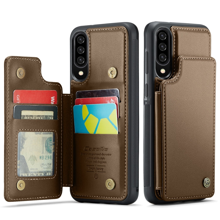 For Samsung Galaxy A30s/A50s/A50 CaseMe C22 Card Slots Holder RFID Anti-theft Phone Case(Brown) - Galaxy Phone Cases by CaseMe | Online Shopping South Africa | PMC Jewellery | Buy Now Pay Later Mobicred