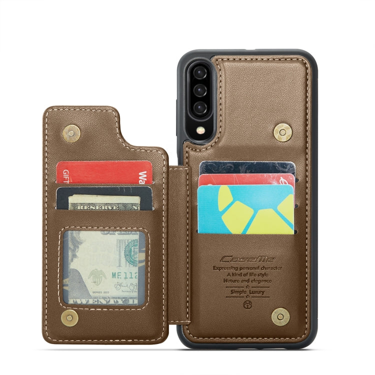 For Samsung Galaxy A30s/A50s/A50 CaseMe C22 Card Slots Holder RFID Anti-theft Phone Case(Brown) - Galaxy Phone Cases by CaseMe | Online Shopping South Africa | PMC Jewellery | Buy Now Pay Later Mobicred