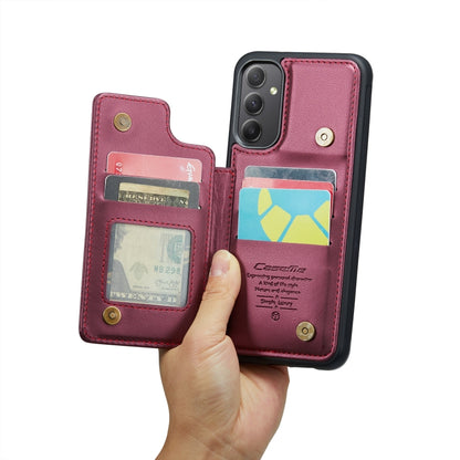 For Samsung Galaxy A34 5G CaseMe C22 Card Slots Holder RFID Anti-theft Phone Case(Wine Red) - Galaxy Phone Cases by CaseMe | Online Shopping South Africa | PMC Jewellery | Buy Now Pay Later Mobicred