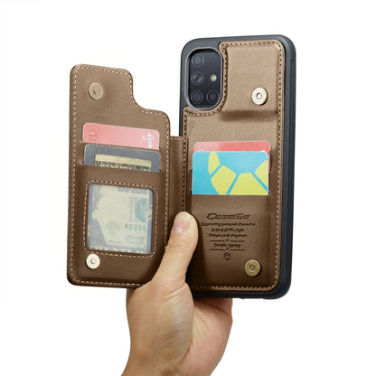 For Samsung Galaxy A51 4G CaseMe C22 Card Slots Holder RFID Anti-theft Phone Case(Brown) - Galaxy Phone Cases by CaseMe | Online Shopping South Africa | PMC Jewellery | Buy Now Pay Later Mobicred