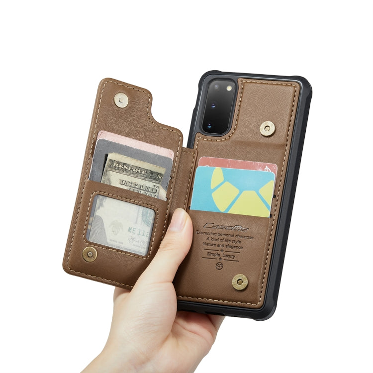 For Samsung Galaxy S20 CaseMe C22 Card Slots Holder RFID Anti-theft Phone Case(Brown) - Galaxy Phone Cases by CaseMe | Online Shopping South Africa | PMC Jewellery | Buy Now Pay Later Mobicred