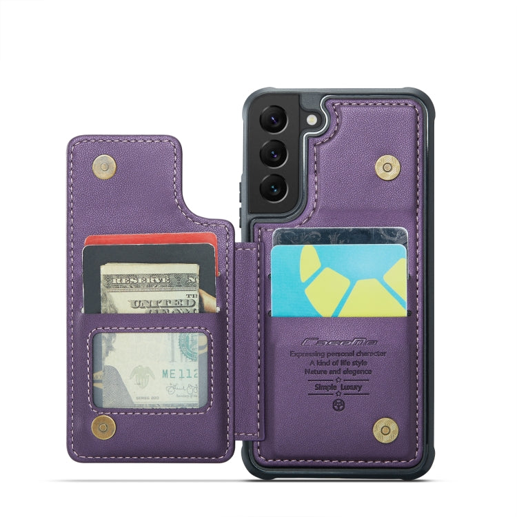 For Samsung Galaxy S21 5G CaseMe C22 Card Slots Holder RFID Anti-theft Phone Case(Purple) - Galaxy S21 5G Cases by CaseMe | Online Shopping South Africa | PMC Jewellery | Buy Now Pay Later Mobicred