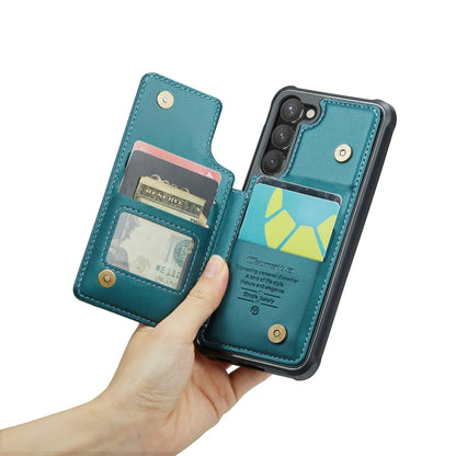 For Samsung Galaxy S23 5G CaseMe C22 Card Slots Holder RFID Anti-theft Phone Case(Blue Green) - Galaxy S23 5G Cases by CaseMe | Online Shopping South Africa | PMC Jewellery | Buy Now Pay Later Mobicred