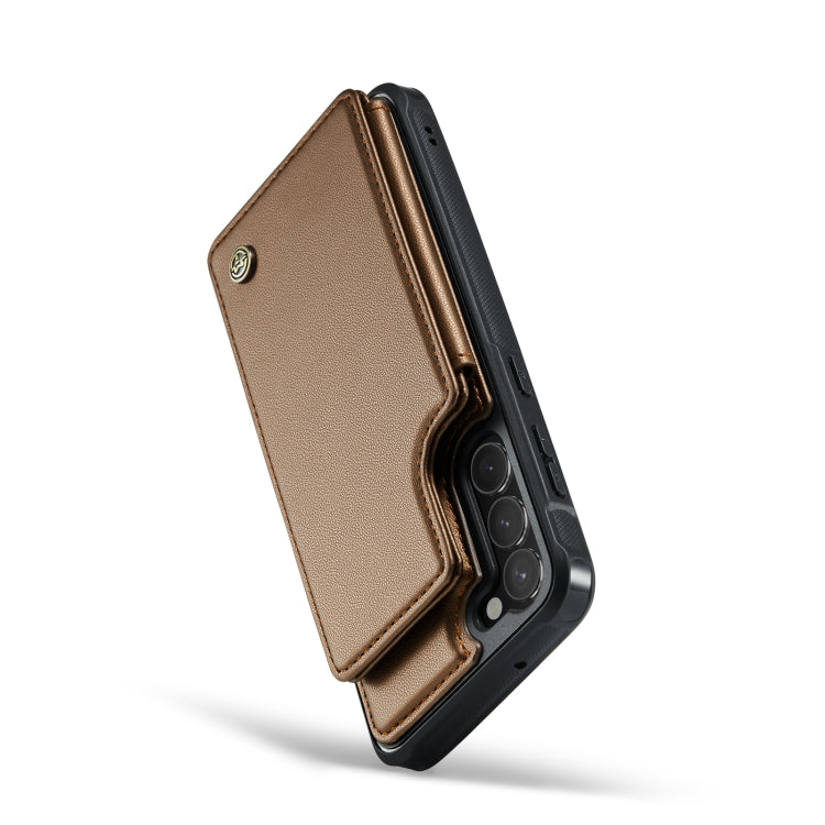 For Samsung Galaxy S23 5G CaseMe C22 Card Slots Holder RFID Anti-theft Phone Case(Brown) - Galaxy S23 5G Cases by CaseMe | Online Shopping South Africa | PMC Jewellery | Buy Now Pay Later Mobicred