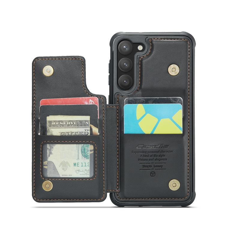 For Samsung Galaxy S23 5G CaseMe C22 Card Slots Holder RFID Anti-theft Phone Case(Black) - Galaxy S23 5G Cases by CaseMe | Online Shopping South Africa | PMC Jewellery | Buy Now Pay Later Mobicred