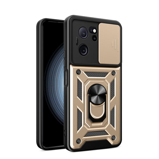 For Xiaomi Redmi K60 Ultra 5G Sliding Camera Cover Design TPU Hybrid PC Phone Case(Gold) - Redmi K60 Ultra Cases by PMC Jewellery | Online Shopping South Africa | PMC Jewellery | Buy Now Pay Later Mobicred