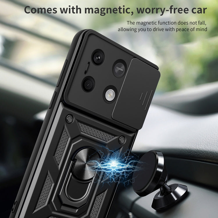 For Xiaomi Redmi Note 13 5G Sliding Camera Cover Design TPU Hybrid PC Phone Case(Silver) - Note 13 Cases by PMC TechLife | Online Shopping South Africa | PMC TechLife | Buy Now Pay Later Mobicred