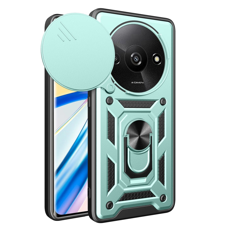 For Xiaomi Redmi A3 Sliding Camera Cover Design TPU Hybrid PC Phone Case(Mint Green) - Xiaomi Cases by PMC Jewellery | Online Shopping South Africa | PMC Jewellery | Buy Now Pay Later Mobicred