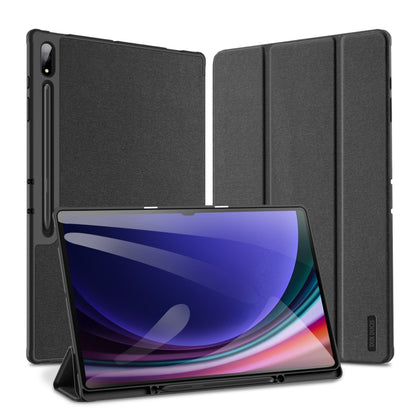 For Samsung Galaxy Tab S10 Ultra DUX DUCIS Domo Series Magnetic Flip Leather Tablet Case(Black) - Tab S10 Ultra Cases by DUX DUCIS | Online Shopping South Africa | PMC Jewellery | Buy Now Pay Later Mobicred