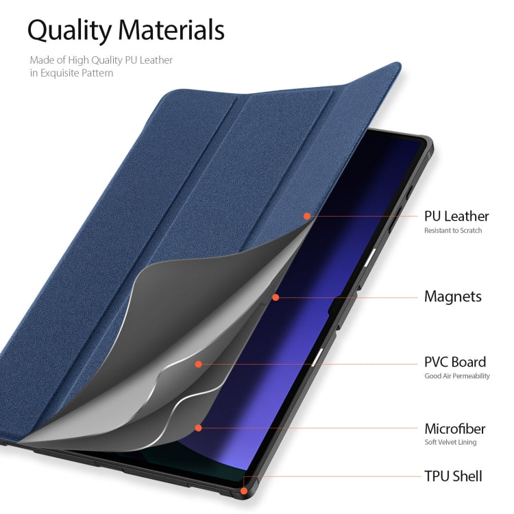 For Samsung Galaxy Tab S10 Ultra DUX DUCIS Domo Series Magnetic Flip Leather Tablet Case(Blue) - Tab S10 Ultra Cases by DUX DUCIS | Online Shopping South Africa | PMC Jewellery | Buy Now Pay Later Mobicred