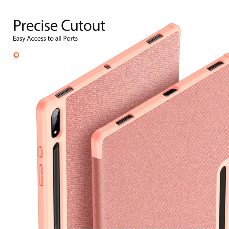 For Samsung Galaxy Tab S10 Ultra DUX DUCIS Domo Series Magnetic Flip Leather Tablet Case(Pink) - Tab S10 Ultra Cases by DUX DUCIS | Online Shopping South Africa | PMC Jewellery | Buy Now Pay Later Mobicred